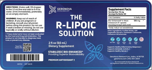The R-Lipoic Solution Geronova Research