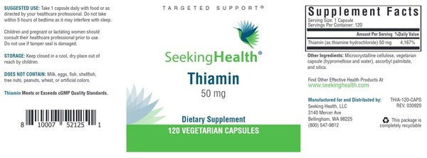 Thiamin 50 mg Seeking Health