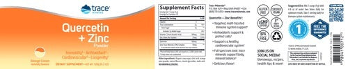 Trace Minerals Quercetin + Zinc powder 500 mg quercetin, 25 mg zinc orange cream flavor Trace Minerals Research