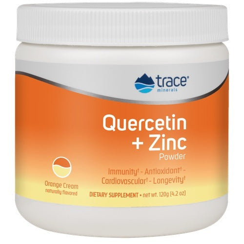 Trace Minerals Quercetin + Zinc powder 500 mg quercetin, 25 mg zinc orange cream flavor Trace Minerals Research