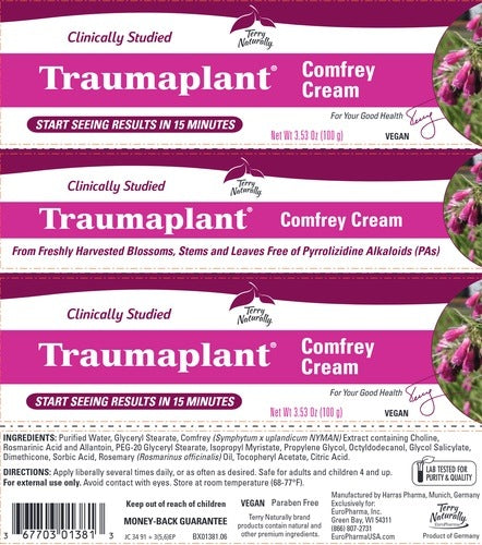 Traumaplant Comfrey Cream Terry Naturally