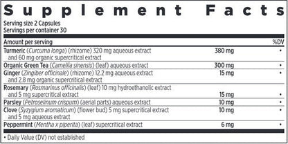 Ingredients of Turmeric Force Detox Action dietary supplement - turmeric, organic green tea