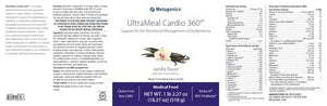 Metagenics UltraMeal Cardio 360 Peach Vanilla supplement facts