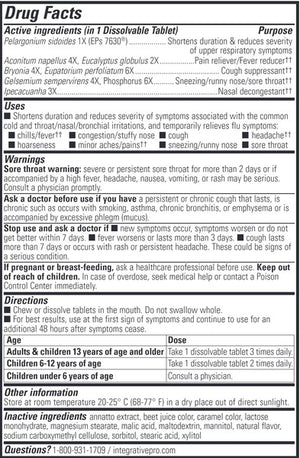 Integrative Therapeutics V Clear EPs 7630 Pelargonium-Alpha CF supplement facts