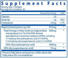 Ingredients of Vegan Omega SPM+ Dietary Supplement - Algal Oil 975 mg, DHA 390 mg, DPA 75 mg
