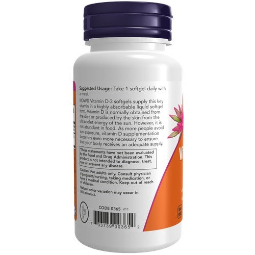 Vitamin D-3 1000 IU softgels NOW