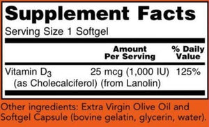 Vitamin D-3 1000 IU softgels NOW