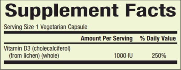 Vitamin D3 1000 IU Whole Earth and Sea - Natural Factors