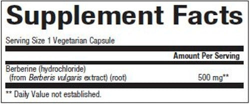 Ingredients of WellBetX Berberine dietary supplement - Berberine, magnesium stearate