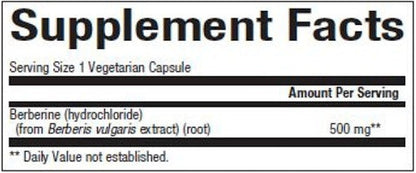 Ingredients of WellBetX Berberine dietary supplement - Berberine, magnesium stearate