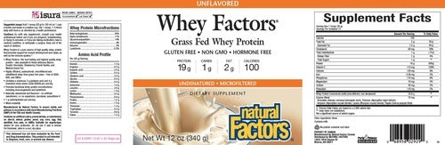 Whey Factors Unflavored Powder Natural Factors