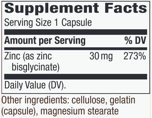 Zinc 30 mg Natures way